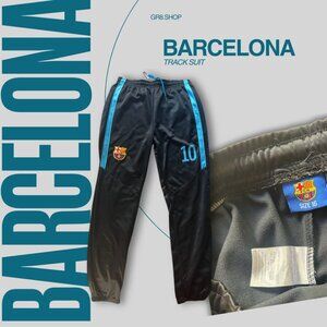 Barcelona FCB Black Track Pants With Blue Stripes & Logo Size 16 Made In Jordan